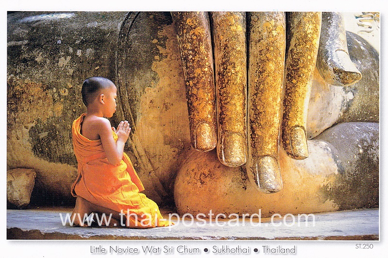โปสการ์ด สามเณร วัดศรีชุม สุโขทัย (ST250)